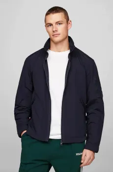 Мужская темно-синяя ветровка COTTON MIX STAND Синий M Tommy Hilfiger MW0MW34461