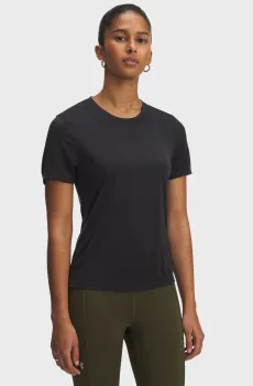 Женская черная футболка UA Launch Jacquard SS Черный XS Under Armour 6005096-004
