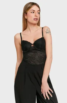 Женское черное боди Черный S Tally Weijl SBOPEFLORA