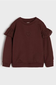 Світшот з круглим коміром і вишивкою - кремовий