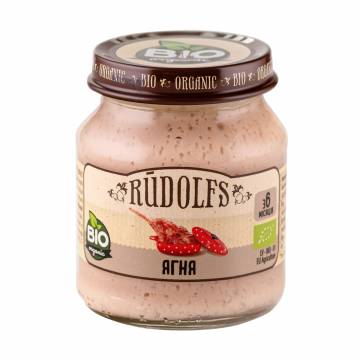 Детское органическое мясное пюре Rudolfs Ягненок, с 6 месяцев, 120 г Детское органическое мясное пюре Rudolfs Ягненок, с 6 месяцев, 120 г