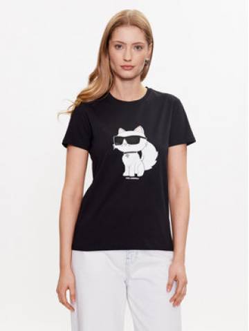 KARL LAGERFELD Футболка Ikonik 2.0 Choupette 230W1703 Чорний Regular Fit KARL LAGERFELD Футболка Ikonik 2.0 Choupette 230W1703 Чорний Regular Fit