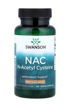 N-Ацетил-L-Цистеин Swanson NAC N-Acetyl Cysteine ​​600 мг, 100 капсул