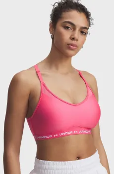 Женский розовый топ UA Crossback Low Bra Розовый L Under Armour 1386424-672