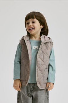 Reserved - Жилет із каптуром - кавовий - 846HF-84X