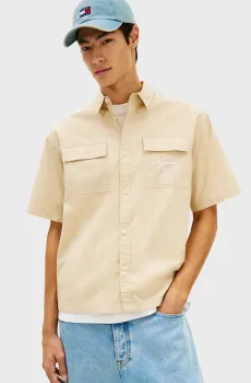 Мужская бежевая рубашка BOXY SKATER Бежевый XL Tommy Jeans DM0DM22816