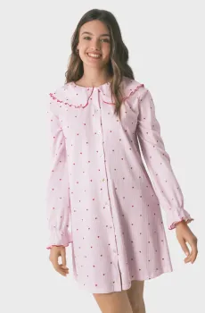 Женская розовая ночная рубашка в полоску Розовый XL womensecret 4443616