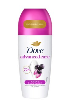 Шариковый антиперспирант женский Dove Advanced Care 72H Ягоды асаи и водяная лилия, 50 мл