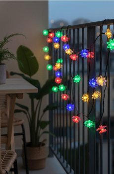 Сонячна LED-гірлянда у формі квітів - білий