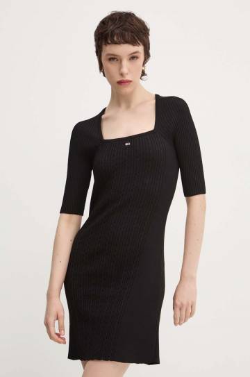 Платье Tommy Jeans цвет чёрный mini облегающее DW0DW18732 Платье Tommy Jeans цвет чёрный mini облегающее DW0DW18732
