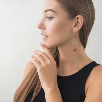 Серьги с агатом 87с5 Серьги с агатом 87с5