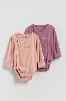 Reserved - Бавовняне боді з вишивкою - пильно-рожевий - 817GK-39X