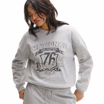 Cropp - Світшот із аплікацією - light grey Cropp - Світшот із аплікацією - light grey