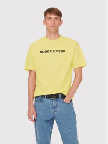 Only & Sons Футболка MTV 22022779 Жовтий Relaxed Fit Only & Sons Футболка MTV 22022779 Жовтий Relaxed Fit