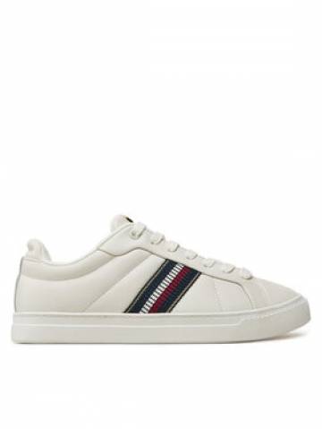 Tommy Hilfiger Снікерcи Icon Court Sneakers Stripes FW0FW08110 Білий Tommy Hilfiger Снікерcи Icon Court Sneakers Stripes FW0FW08110 Білий