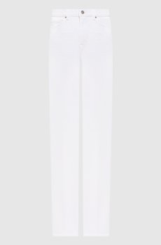 Белые джинсы клеш с патчем логотипа