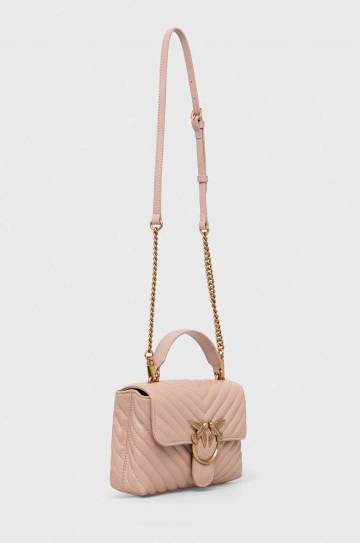 Кожаная сумочка Pinko цвет розовый Кожаная сумочка Pinko цвет розовый