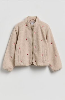 Reserved - Флісова куртка з вишивкою - бежевий - 441HR-08X