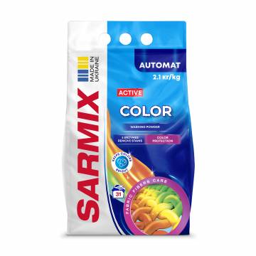 Стиральный порошок Sarmix Active Color Автомат, 31 стирок, 2.1 кг Стиральный порошок Sarmix Active Color Автомат, 31 стирок, 2.1 кг