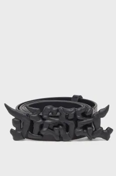 Черный кожаный ремень LOGO Черный 95 Diesel X10598 PR666