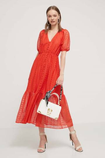 Платье Desigual OTTAWA цвет красный maxi расклешённое 24SWVW05 Платье Desigual OTTAWA цвет красный maxi расклешённое 24SWVW05