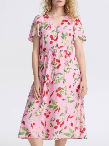 Reserved - Сукня міді з візерунком з віскози - різнобарвний - 3407P-MLC