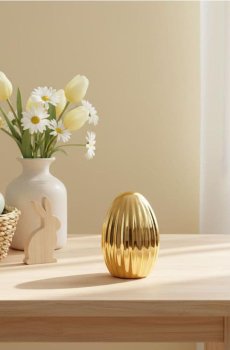 Рифлене великоднє яйце - золотий