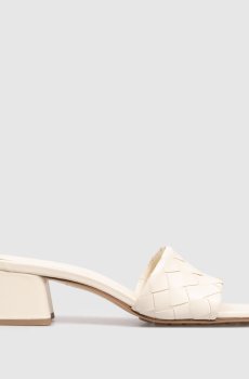 Бежевые кожаные мюли Parco