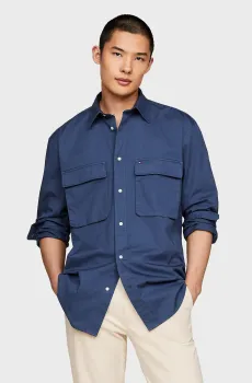 Мужская темно-синяя рубашка UTILITY TWILL Синий M Tommy Hilfiger MW0MW35817