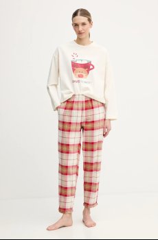 Хлопковые пижамные брюки United Colors of Benetton