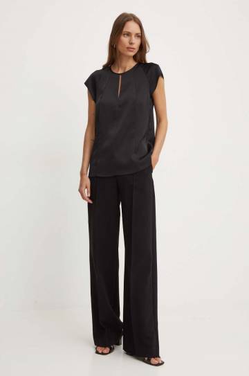 Блузка Calvin Klein женская цвет чёрный однотонная K20K207161 Блузка Calvin Klein женская цвет чёрный однотонная K20K207161