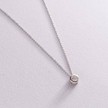 Серебряное колье с фианитом 18557 Серебряное колье с фианитом 18557