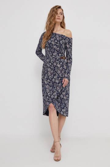Платье Lauren Ralph Lauren цвет синий mini облегающая Платье Lauren Ralph Lauren цвет синий mini облегающая