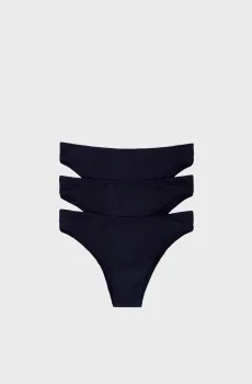 Женские черные трусики (3 шт) Черный M womensecret 7682921