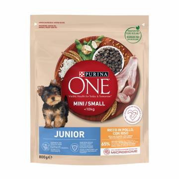 Сухой корм для щенков малых пород Purina One Mini/Small Junior с курицей и рисом, 800 г Сухой корм для щенков малых пород Purina One Mini/Small Junior с курицей и рисом, 800 г