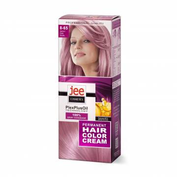 Стойкая крем-краска для волос Jee Cosmetics Permanent Hair Color Cream 8-65 Дымчато-розовая жемчужина, 115 мл Стойкая крем-краска для волос Jee Cosmetics Permanent Hair Color Cream 8-65 Дымчато-розовая жемчужина, 115 мл