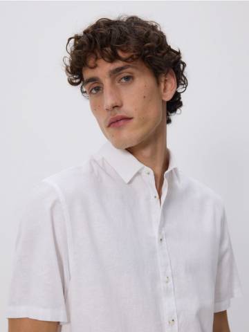 Reserved - Сорочка regular з високим вмістом льону - білий - 344CA-00X