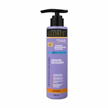 Спрей-бальзам для волос Gloris Keratin Recovery Термозащита и блеск, 200 мл Спрей-бальзам для волос Gloris Keratin Recovery Термозащита и блеск, 200 мл