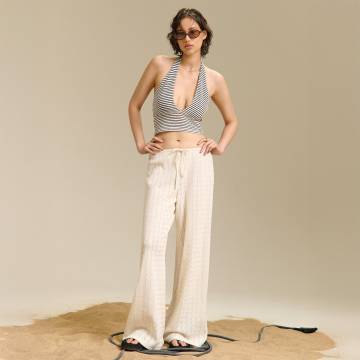 Cropp - Широкі штани - кремовий