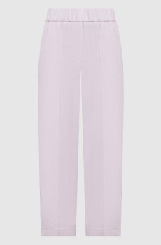 Розовые брюки из льна