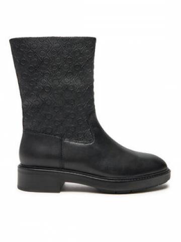 Calvin Klein Ботильйони Flat Ankle Boot Mono Mix HW0HW02195 Чорний Calvin Klein Ботильйони Flat Ankle Boot Mono Mix HW0HW02195 Чорний
