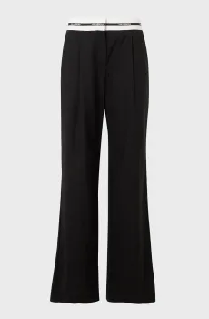 Женские черные шерстяные брюки ESSENTIAL SUIT Черный 40 Karl Lagerfeld B1W10002