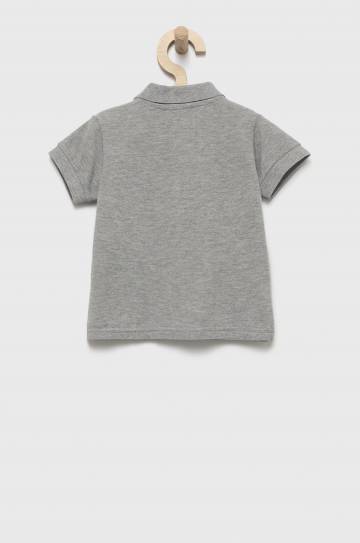 Детское хлопковое поло United Colors of Benetton цвет серый однотонный Детское хлопковое поло United Colors of Benetton цвет серый однотонный