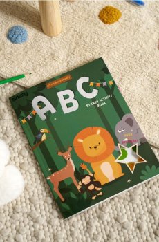 Розмальовка з наліпками з мотивом тварин - різнобарвний