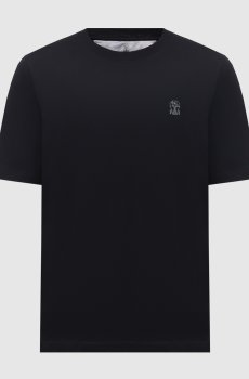 Черная футболка с принтом эмблемы
