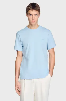 Мужская голубая футболка Голубой S Sandro SHPTS01813_Sky Blue