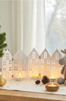 Різдвяна прикраса у формі будиночка - білий
