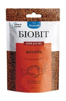 Гранулированный сухой корм для рыб Природа Биовит Цихлиды, 25 г