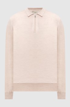 Бежевое поло из шерсти мериноса