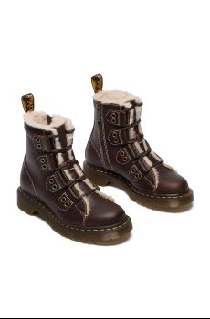 Кожаные полусапоги Dr. Martens 1460 LTT Fur Lined